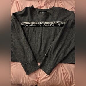 Calvin Klein Black and Gray Performance cropped Top